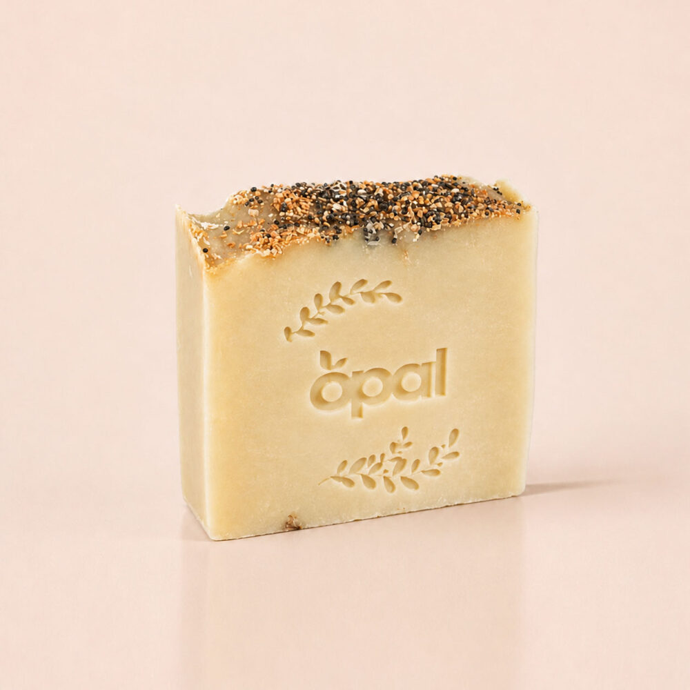 Prairie Gold natural tallow soap by OPAL made with grass-fed bison tallow, calendula, lavender, geranium and grapefruit essential oils.